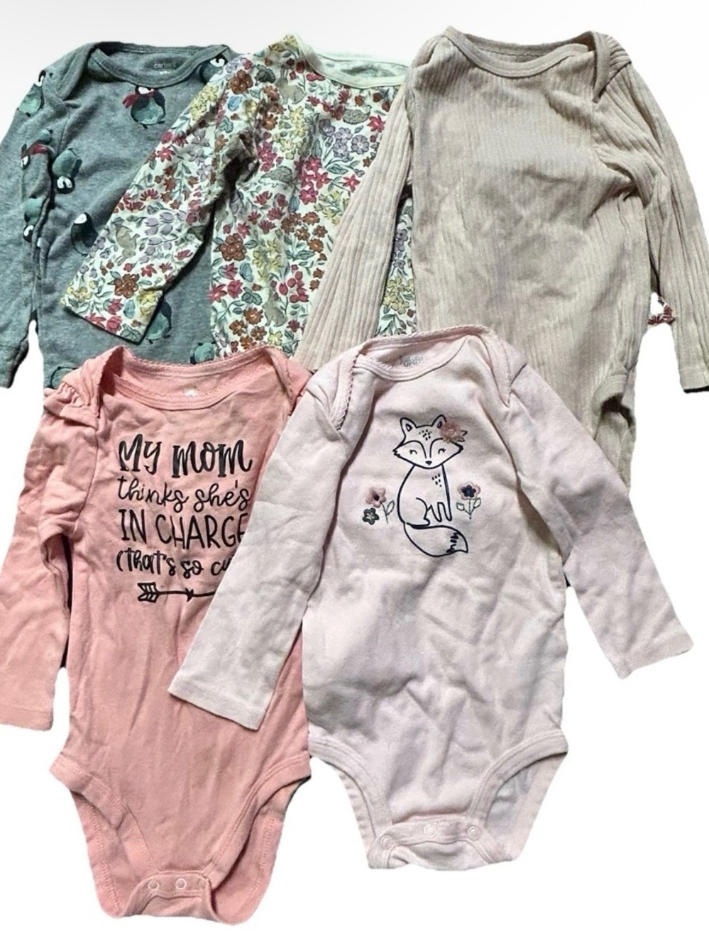 Baby Girl Long Sleeve Bodysuits Dresses Size 12 Months Fall Winter Animals
